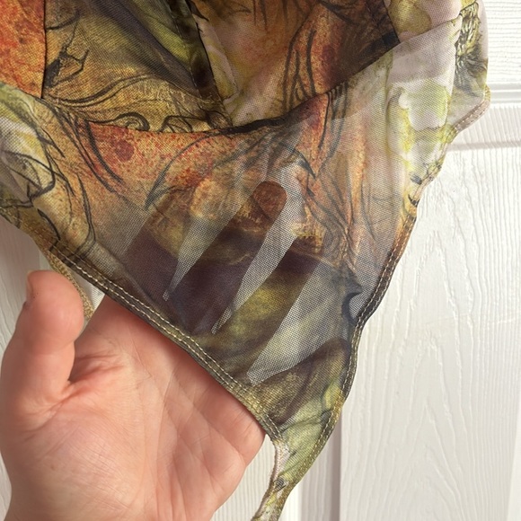 Amara Mesh Bodysuit Fashion Nova Size 1X Green - Picture 7 of 9